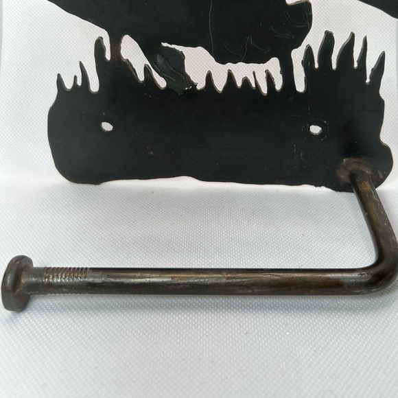 Metal fish toilet paper holder ironworks black handmade Made in USA - Picture 5 of 5